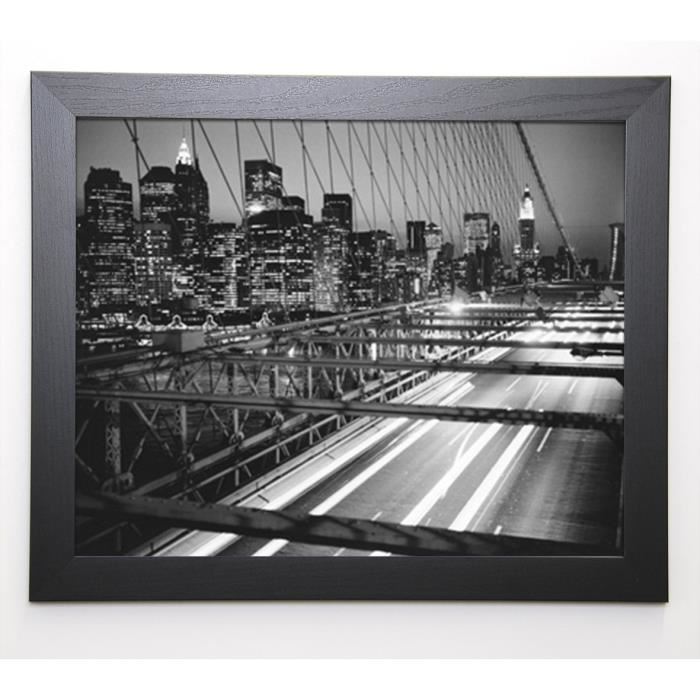 BALL Image encadrée Manhattan at Night - 47x57 cm - Gris