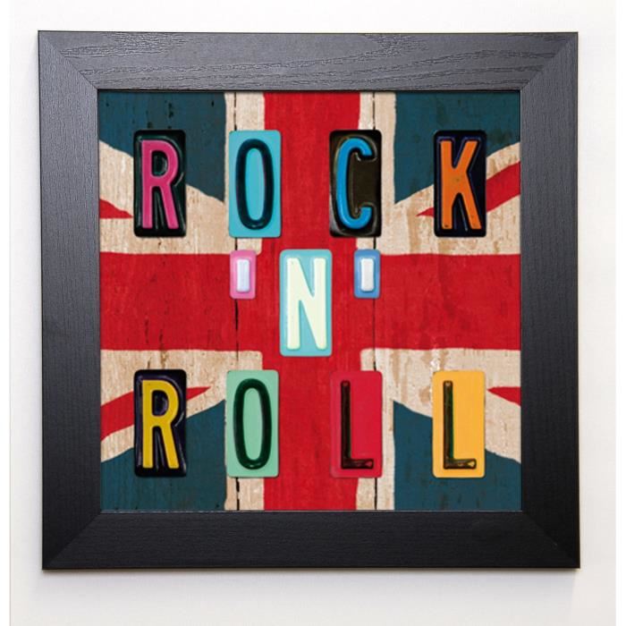 BLONDE ATTITUDE Image encadrée Rock'n Roll British 37x37 cm Multicolore