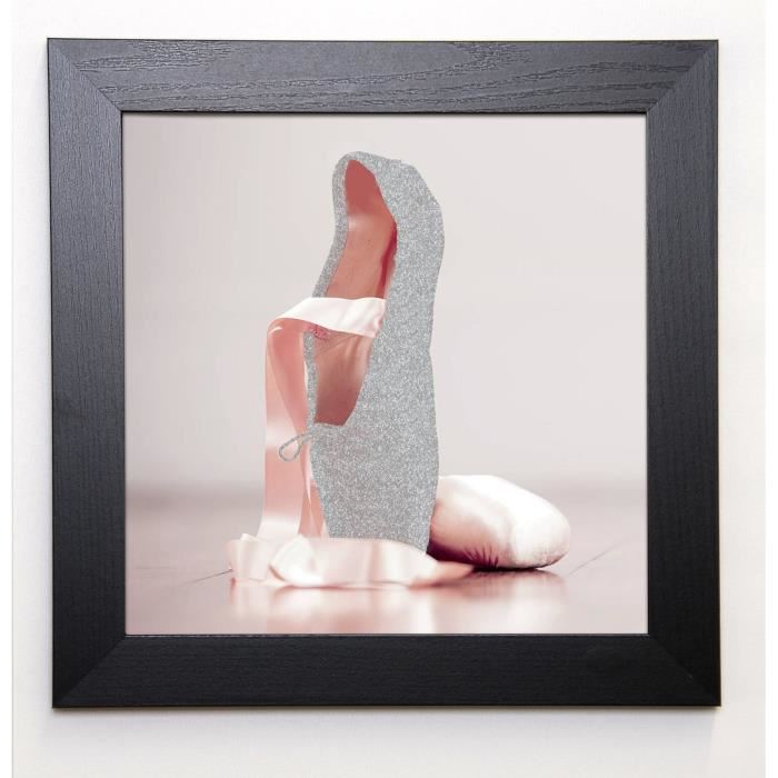 BLONDE ATTITUDE Image encadrée Ballet shoes 37x37 cm Rose