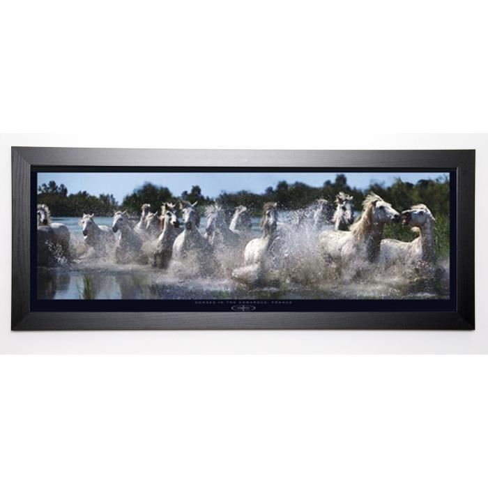 BLOOM Image encadrée Camargue Horses 40x102 cm Blanc