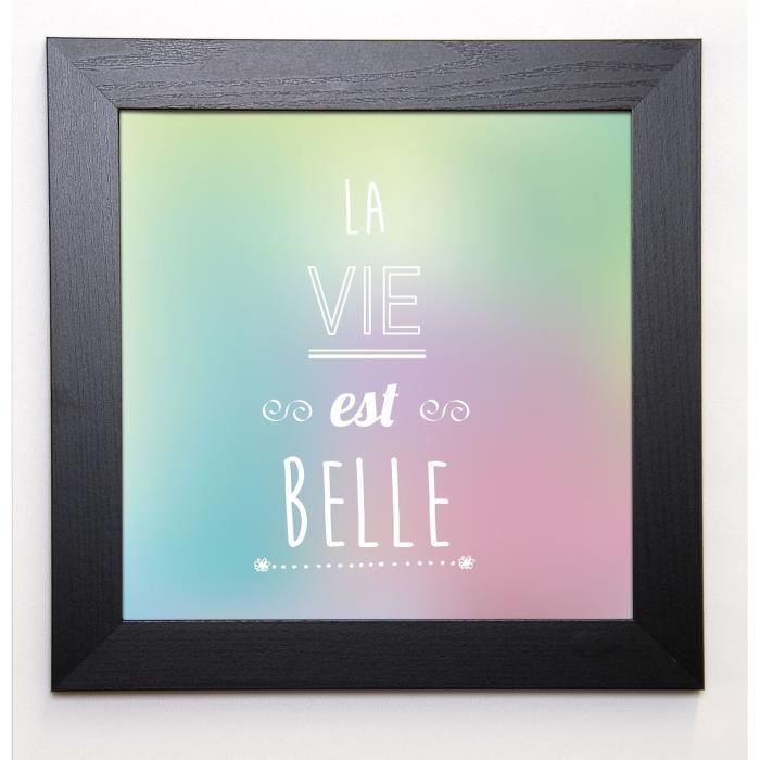 BRAUN STUDIO Image encadrée La vie est belle 37x37 cm Multicolore