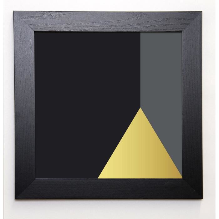 BRAUN STUDIO Image encadrée Triangle doré 37x37 cm Noir