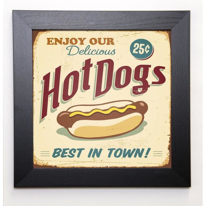 BRAUN STUDIO Image encadrée Hot Dogs 37x37 cm Beige