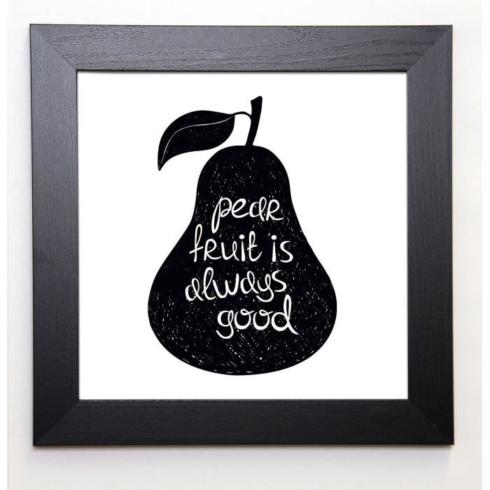 BRAUN STUDIO Image encadrée Fruit Pear 37x37 cm Noir