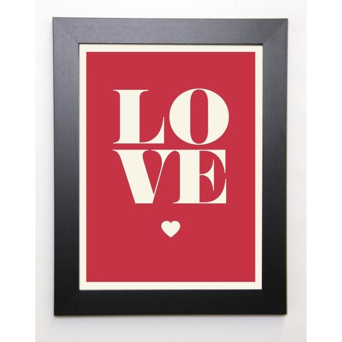 BRAUN STUDIO Image encadrée Love en rouge - 37x47 cm - Rouge