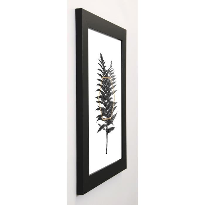 BRAUN STUDIO Image encadrée Fern leaf with gold - 37x47 cm - Blanc