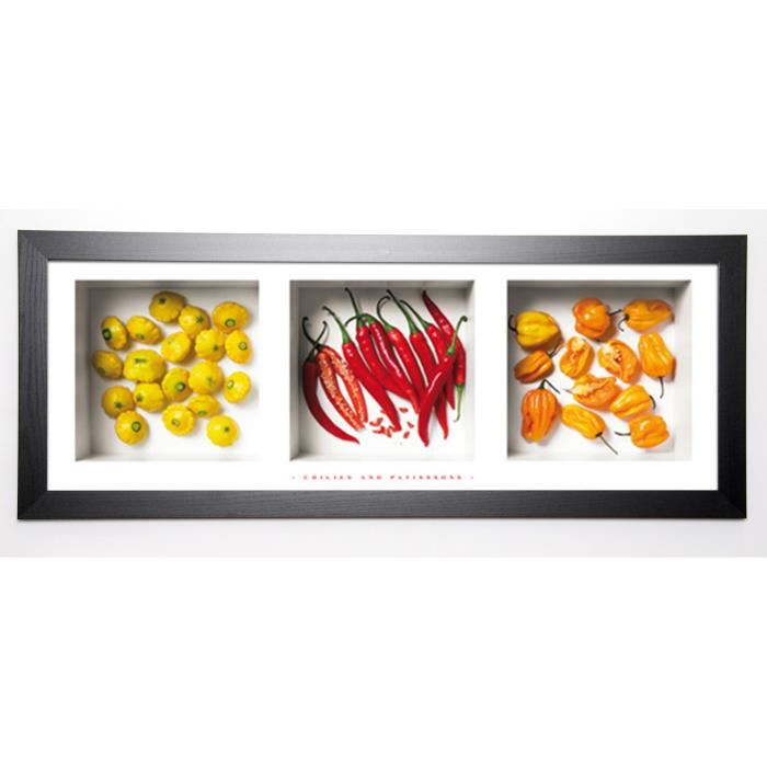 BRÜLLMANN Image encadrée Chillies and Patissons 40x102 cm Multicolore