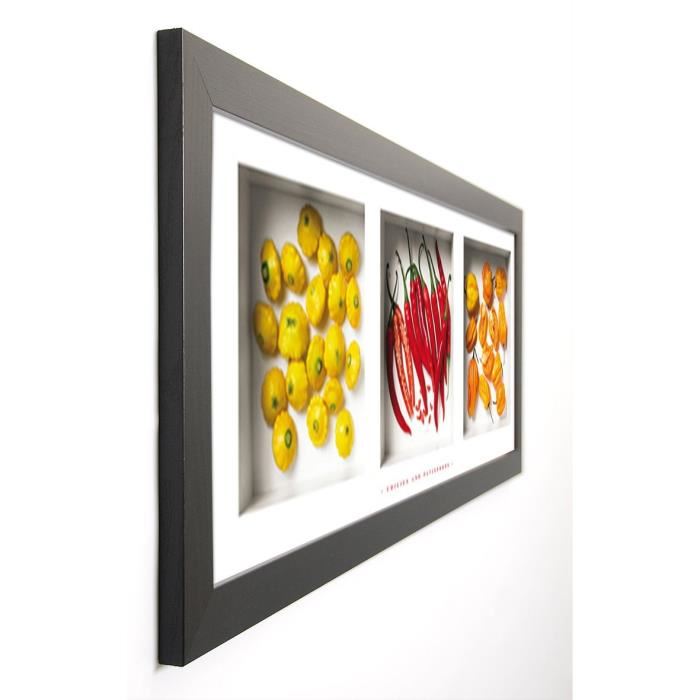 BRÜLLMANN Image encadrée Chillies and Patissons 40x102 cm Multicolore