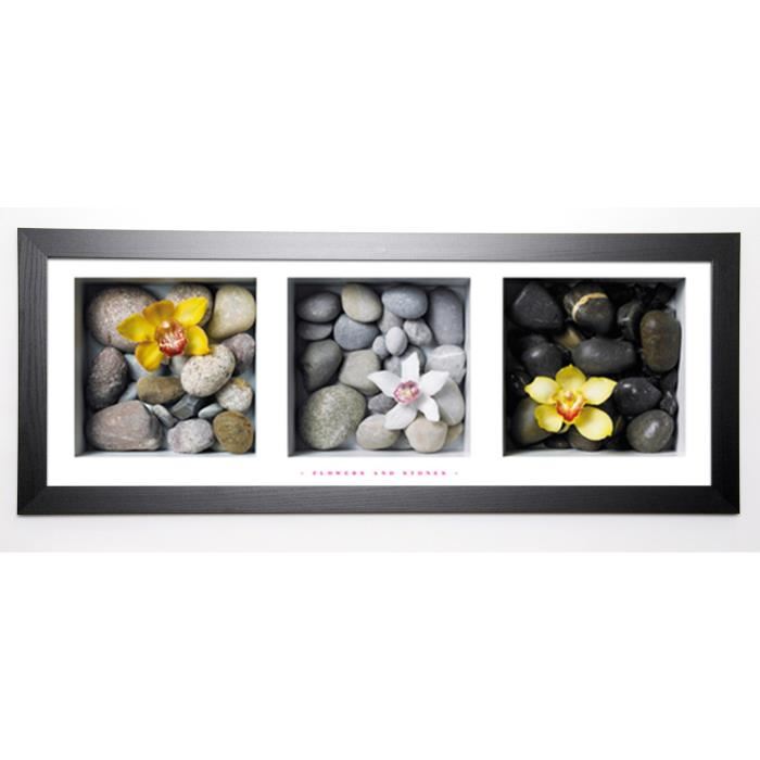 BRÜLLMANN Image encadrée Flowers and Stones 40x102 cm Gris