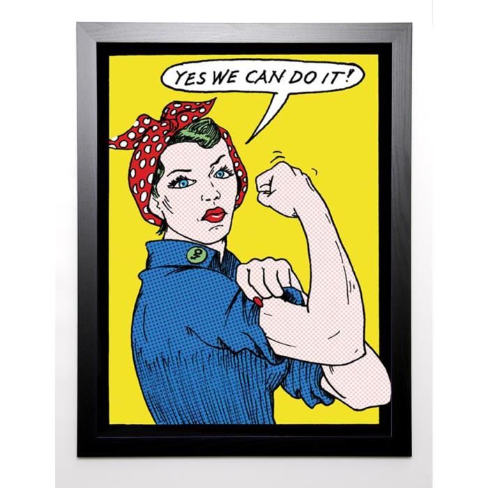 BUZZ Image encadrée Yes we can do it! 67x87 cm Multicolore