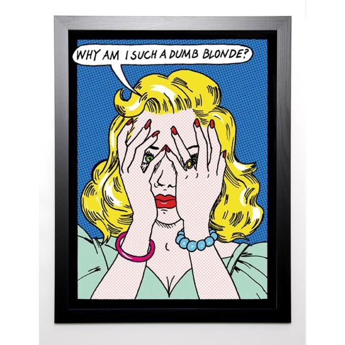 BUZZ Image encadrée Why am I such a dumb Blonde? 67x87 cm Multicolore