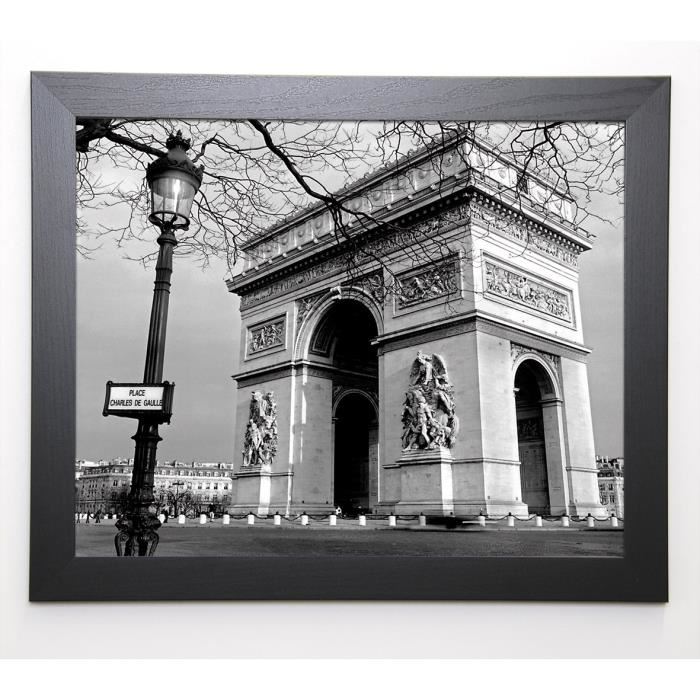 CARRARA ANTOINE Image encadrée L'Arc de Triomphe déserté - 47x57 cm - Gris