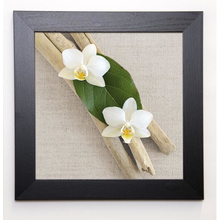 CHATELAIN SONIA Image encadrée Orchid and Wood 37x37 cm Beige