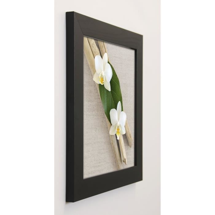 CHATELAIN SONIA Image encadrée Orchid and Wood 37x37 cm Beige