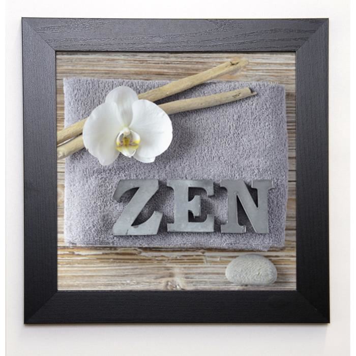 CHATELAIN SONIA Image encadrée Zen orchid 37x37 cm Gris