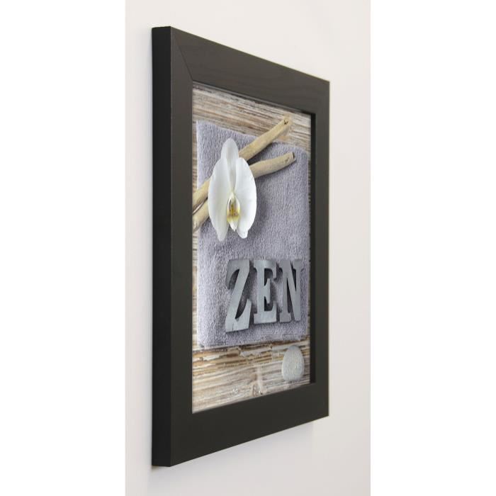 CHATELAIN SONIA Image encadrée Zen orchid 37x37 cm Gris