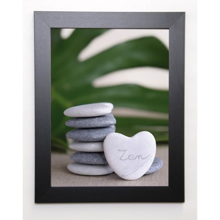 CHATELAIN SONIA Image encadrée Coeur de Zen 37x47 cm Gris