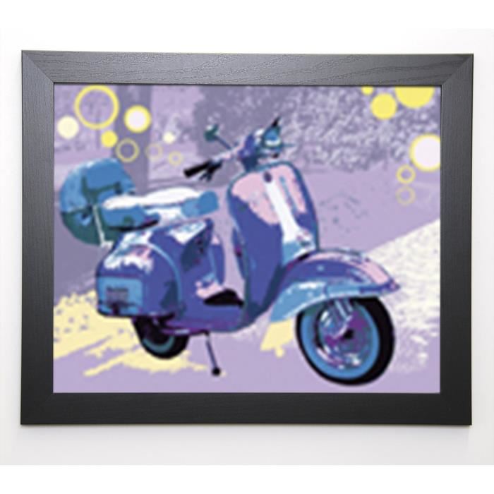 CHEUNG Image encadrée Vintage Vespa - 47x57 cm - Violet