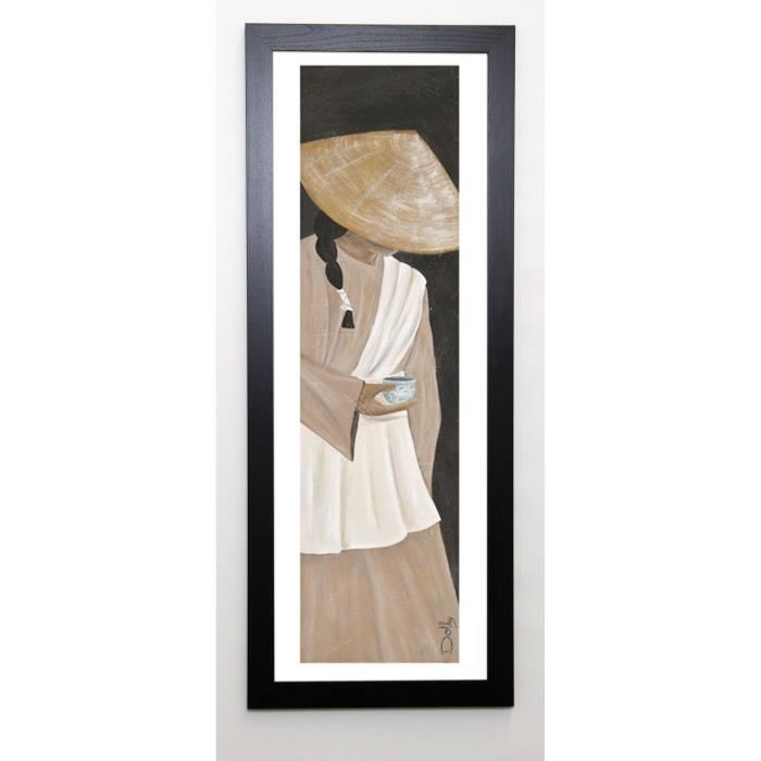 DOTHY Image encadrée Jeune fille du Yunnon 40x102 cm Beige