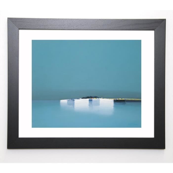 DOUTRELEAU Image encadrée Reflets bleus - 47x57 cm - Bleu