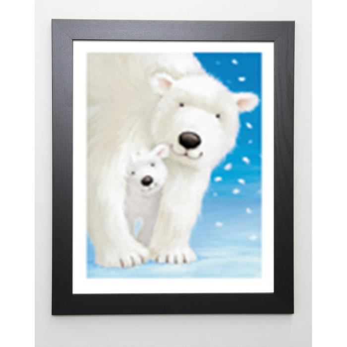 EDGSON Image encadrée Fluffy Bears I - 47x57 cm - Bleu