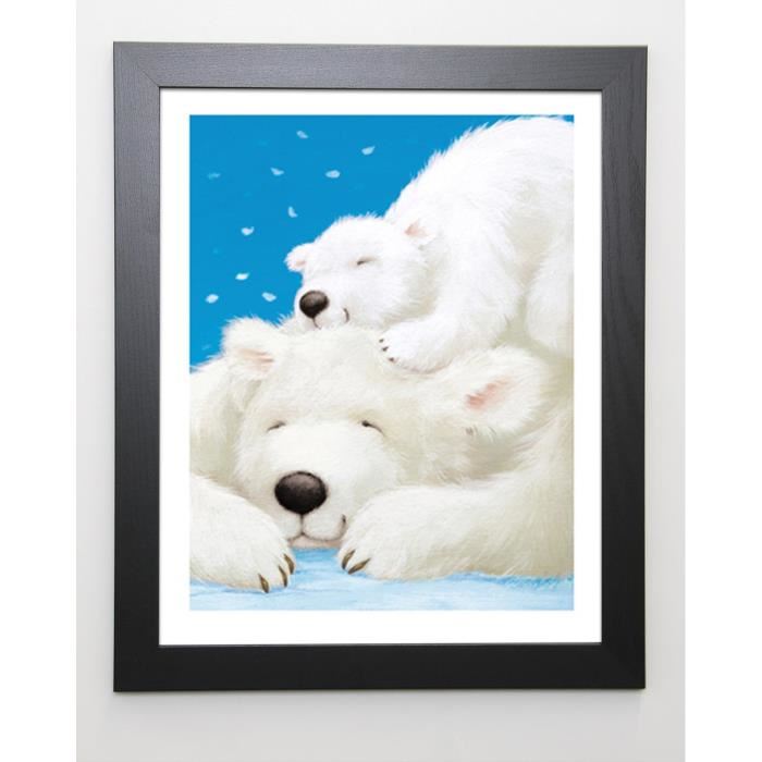 EDGSON Image encadrée Fluffy Bears II - 47x57 cm - Bleu