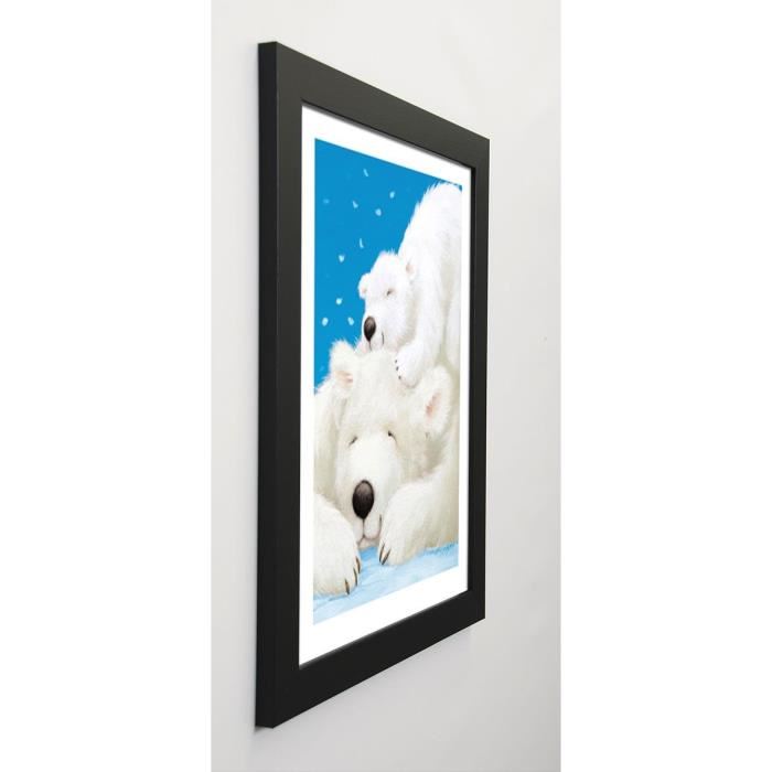 EDGSON Image encadrée Fluffy Bears II - 47x57 cm - Bleu