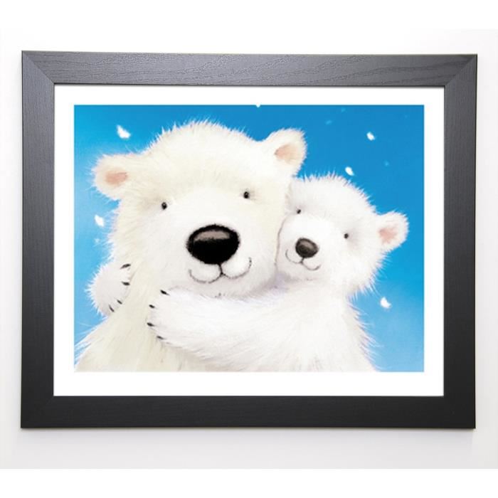 EDGSON Image encadrée Fluffy Bears IV - 47x57 cm - Bleu