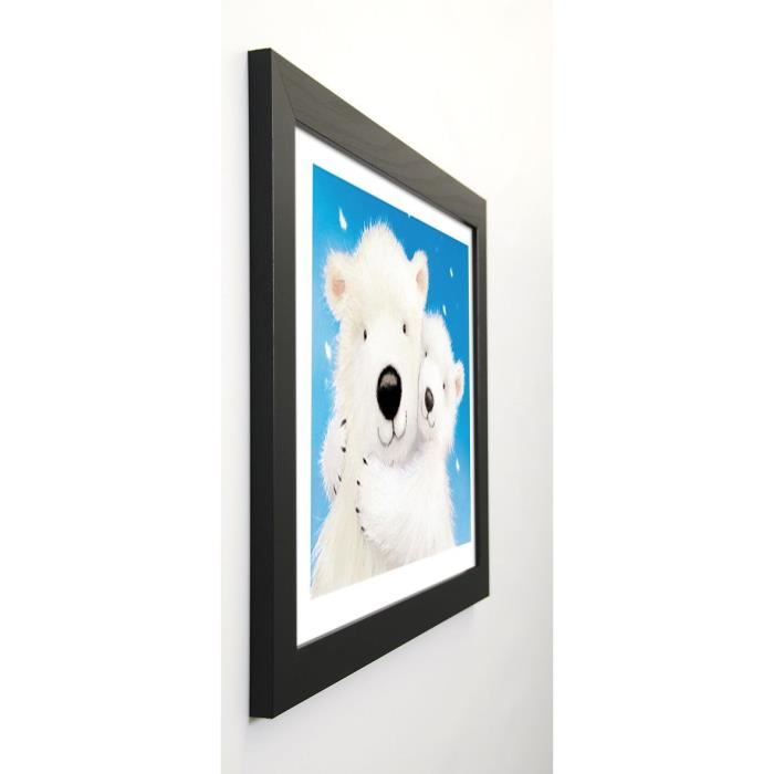 EDGSON Image encadrée Fluffy Bears IV - 47x57 cm - Bleu