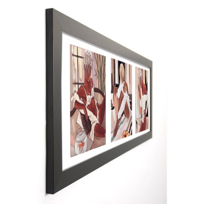 FAREL Image encadrée Femmes 40x102 cm Marron