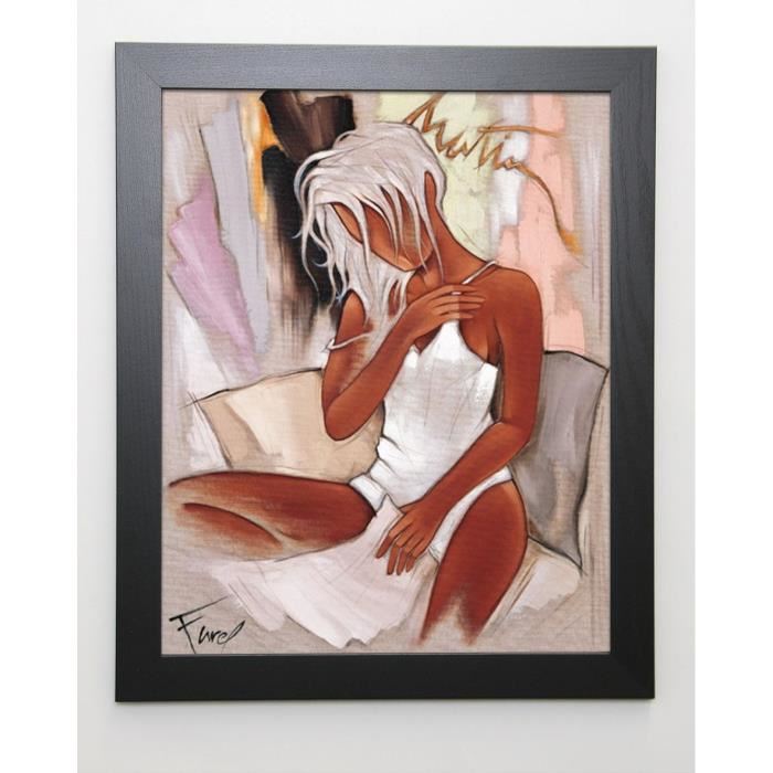 FAREL PIERRE Image encadrée Matin pour Elle - 47x57 cm - Marron