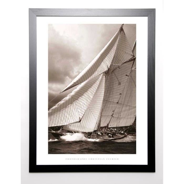 FEVRIER Image encadrée Schooner Mariette 67x87 cm Blanc