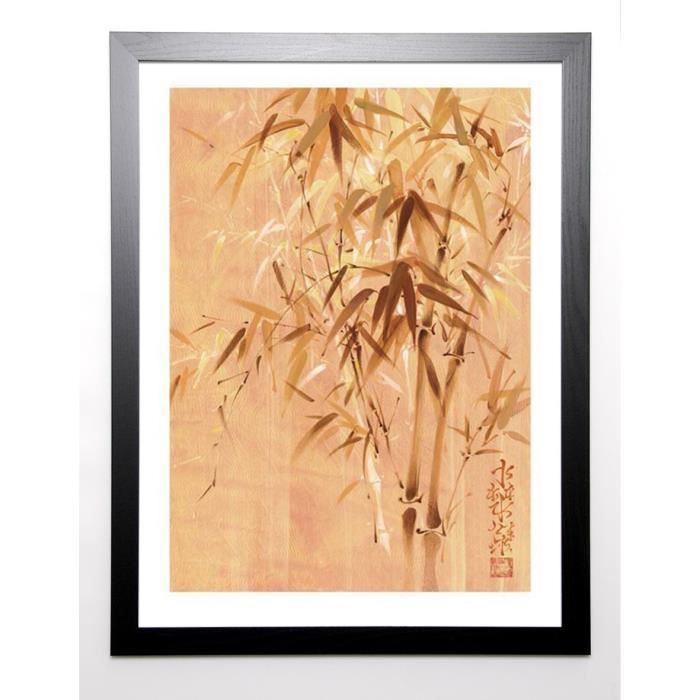 FUNG PING Image encadrée Bamboo Leaves II 67x87 cm Beige