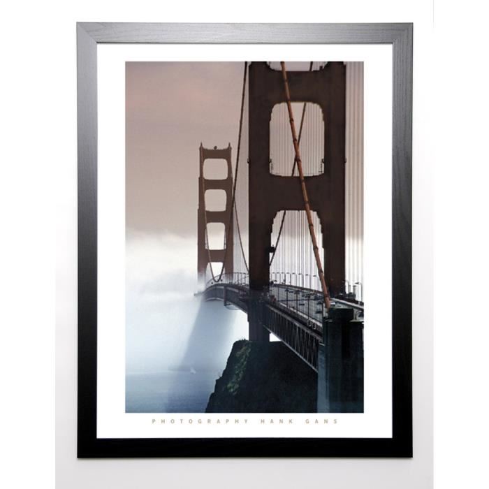 GANS Image encadrée Golden Gate Bridge 67x87 cm Marron