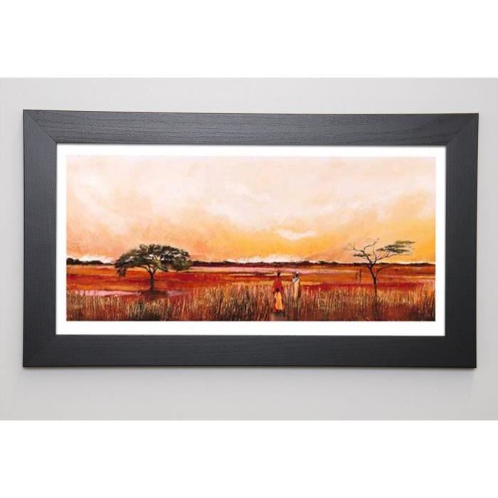 GERARD Image encadrée Bhundu Landscape III 29,7x57 cm Orange