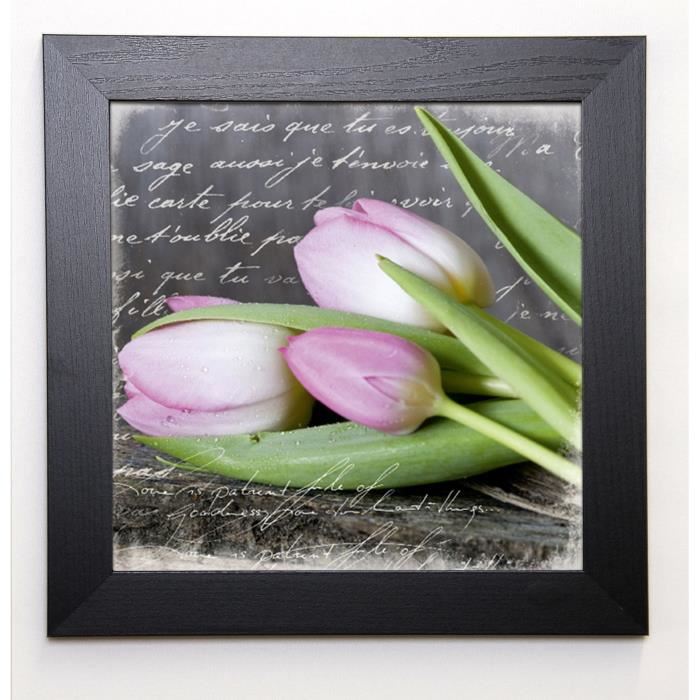 HAASE Image encadrée Poetry Tulips 37x37 cm Rose