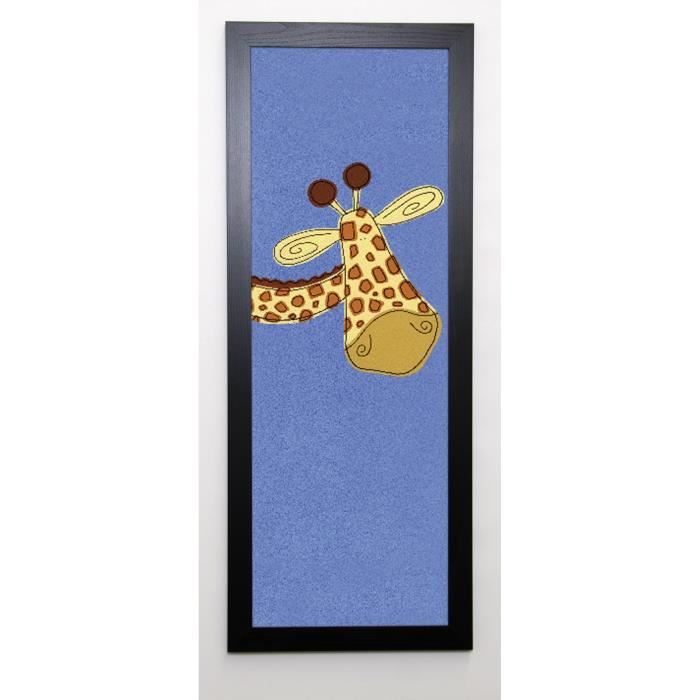 HALLAS Image encadrée Giraffe on Blue 40x102 cm Bleu