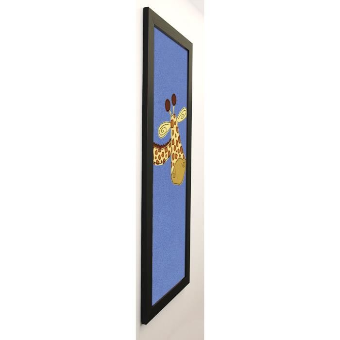 HALLAS Image encadrée Giraffe on Blue 40x102 cm Bleu