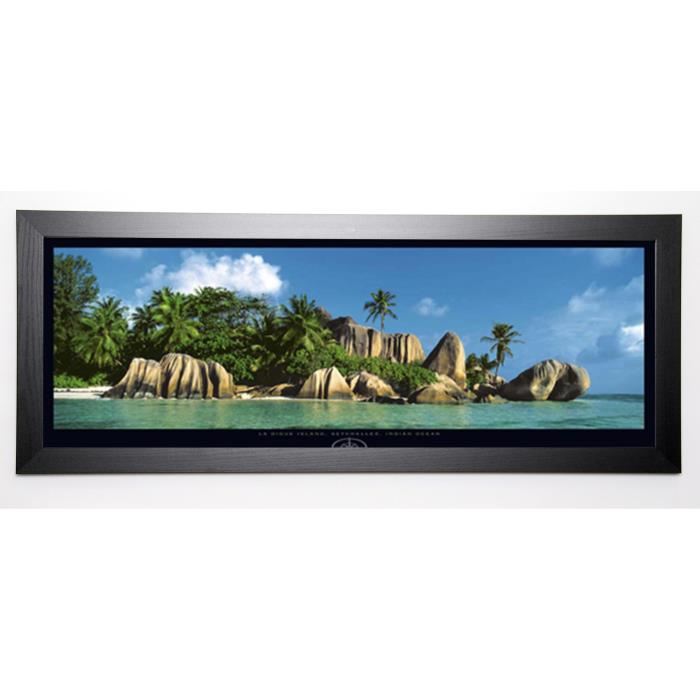 HANEL Image encadrée La Digue Island Seychelles 40x102 cm Turquoise