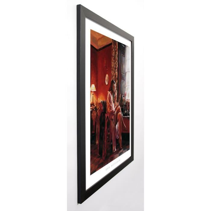 HEFFERAN Image encadrée Femme avec Miroir 67x87 cm Rouge