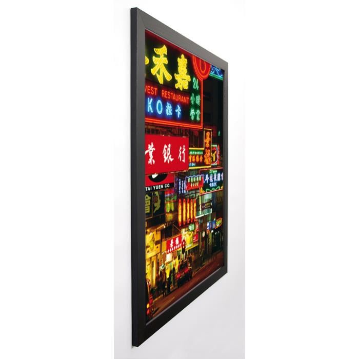 HELLIER Image encadrée Hong Kong Neon Signs 67x87 cm Multicolore