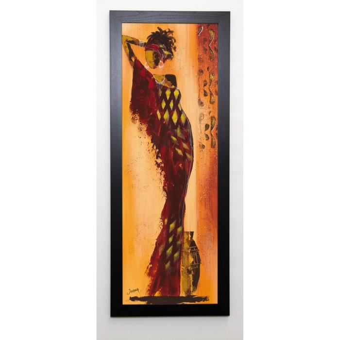 JOHANNA Image encadrée Femme gazelle I 40x102 cm Orange