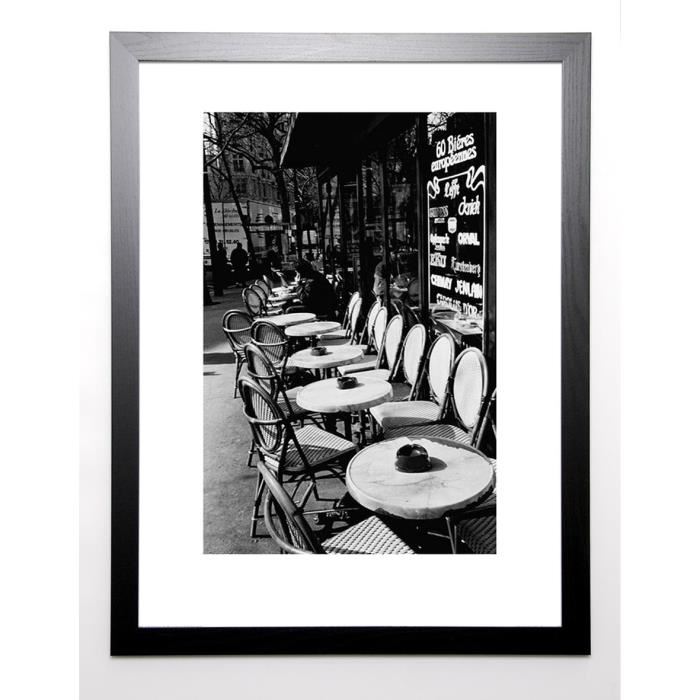 JOSEPH SQUILLANTE Image encadrée Parisian café 67x87 cm Gris