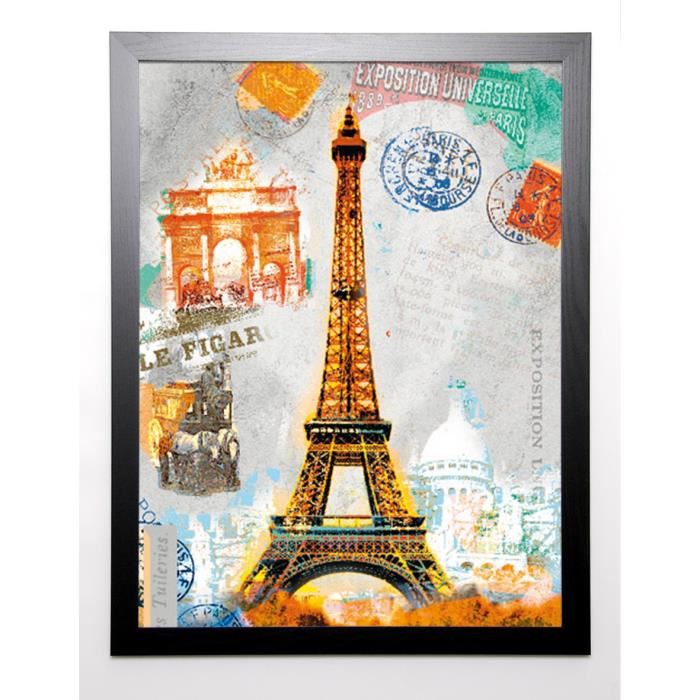 JULES Image encadrée Paris Vintage 67x87 cm Multicolore