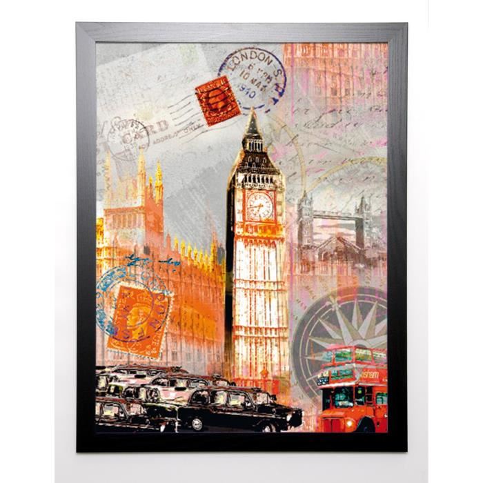 JULES Image encadrée London Vintage 67x87 cm Multicolore