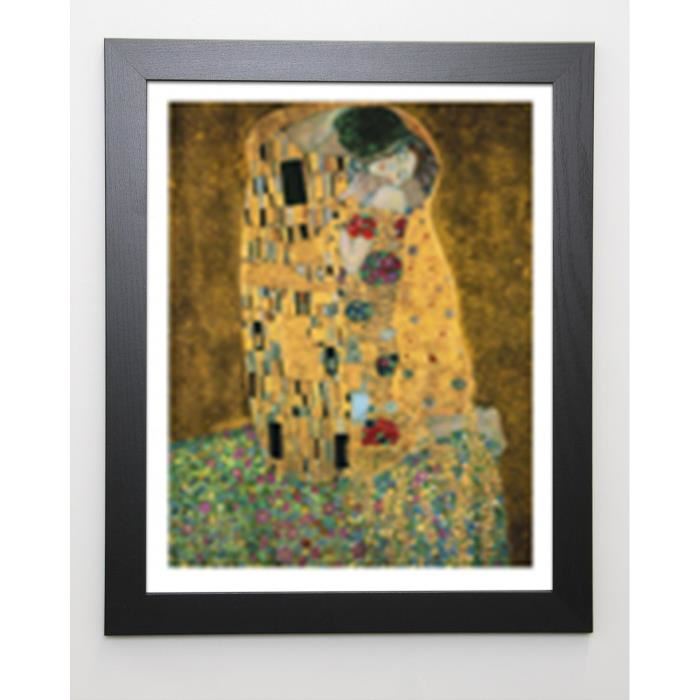 KLIMT Image encadrée Der Kuss - 47x57 cm - Jaune