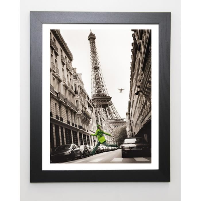 KRUESSELMANN Image encadrée Big Jump in Paris - 47x57 cm - Gris