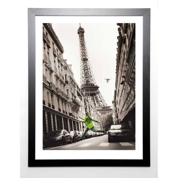 KRUESSELMANN Image encadrée Big Jump in Paris 67x87 cm Gris