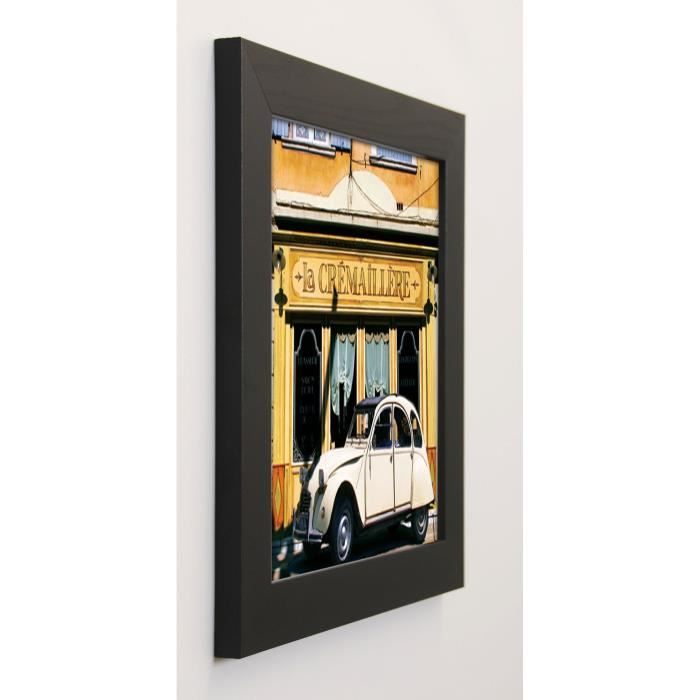 LAUTIER JULIEN Image encadrée La 2 CV de la Crémaillere 37x37 cm Jaune