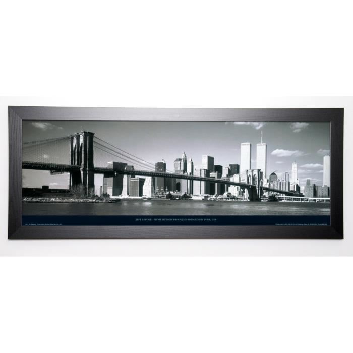 LEPORE JEFF Image encadrée Fiume Hudson Brooklyn Bridge New York 40x102 cm Gris